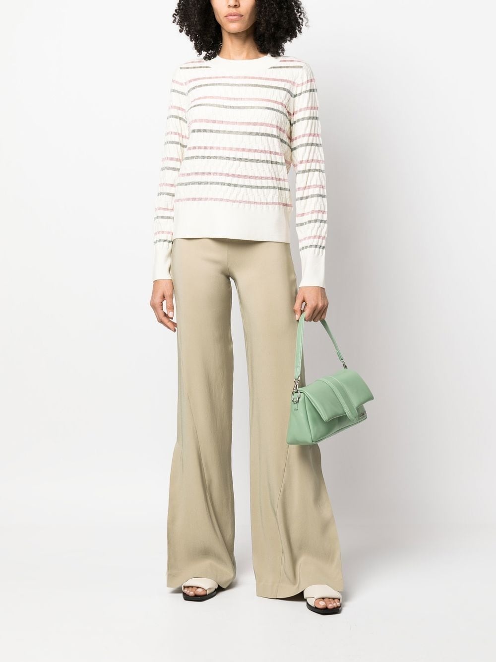 double-striped knitted sweater - 2