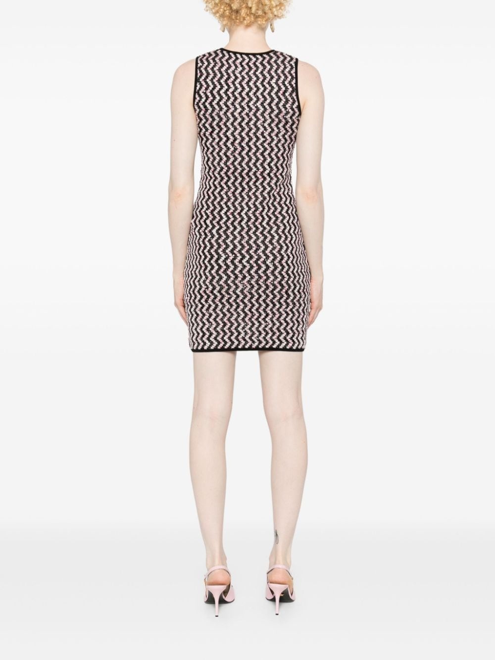 zigzag-pattern mini dress - 4