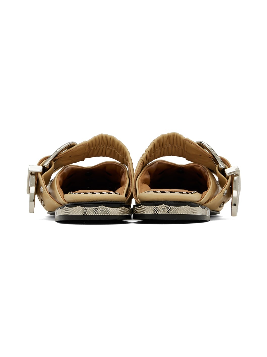 Beige Studded Slippers - 2