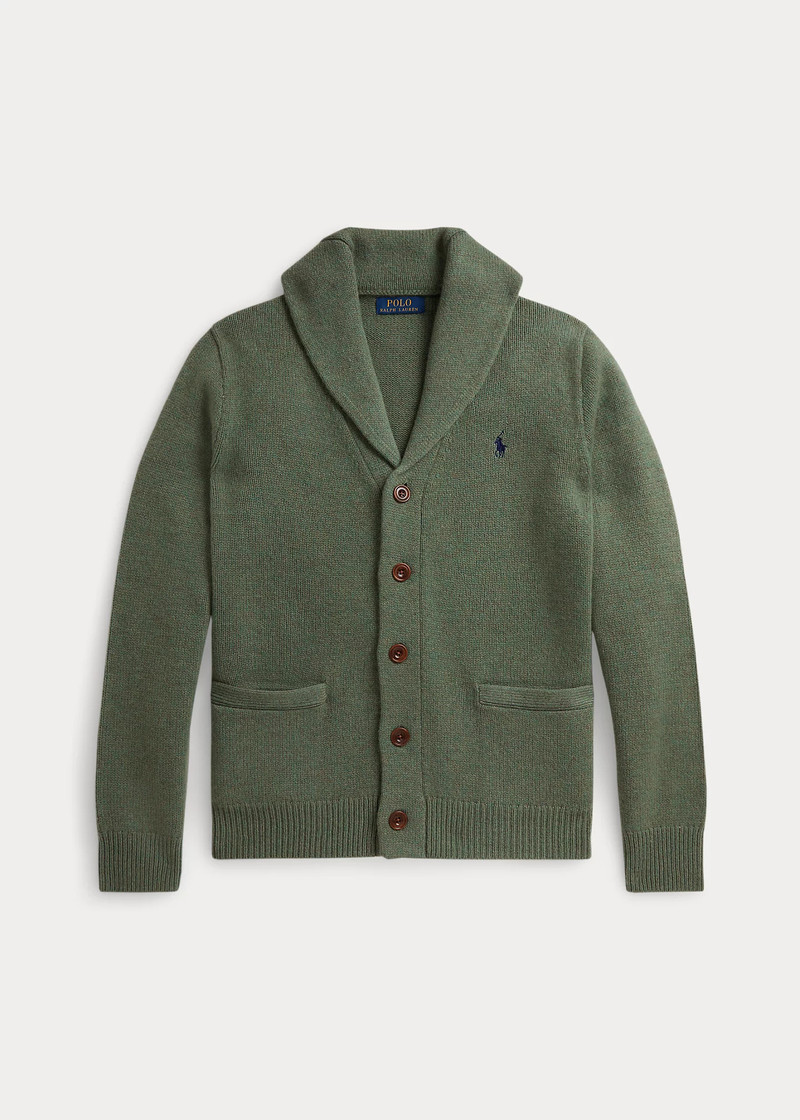 Wool-Cashmere Shawl-Collar Cardigan 1