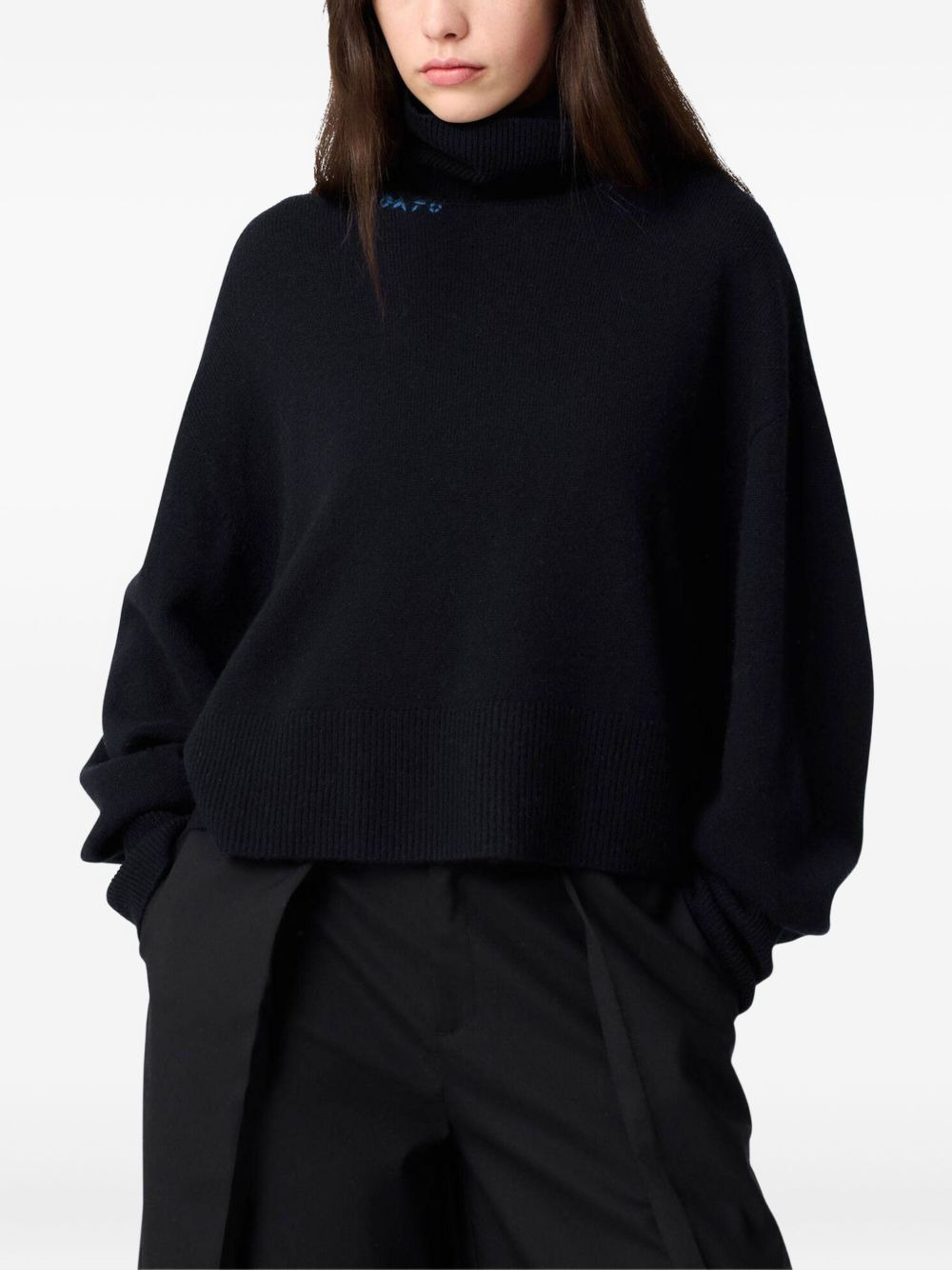embroidered turtleneck sweater - 3