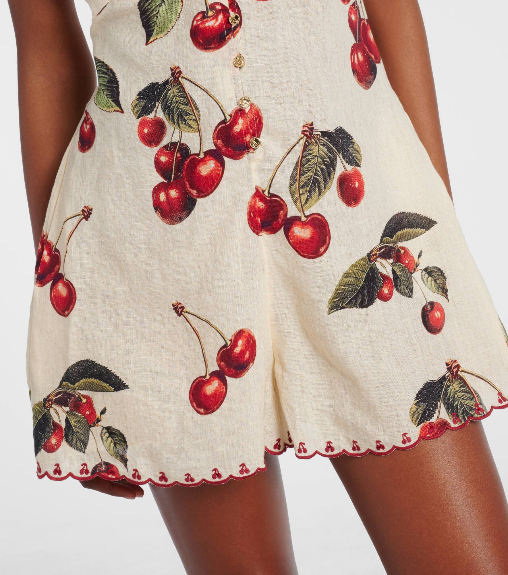 Notes From The Road printed linen romper - 5