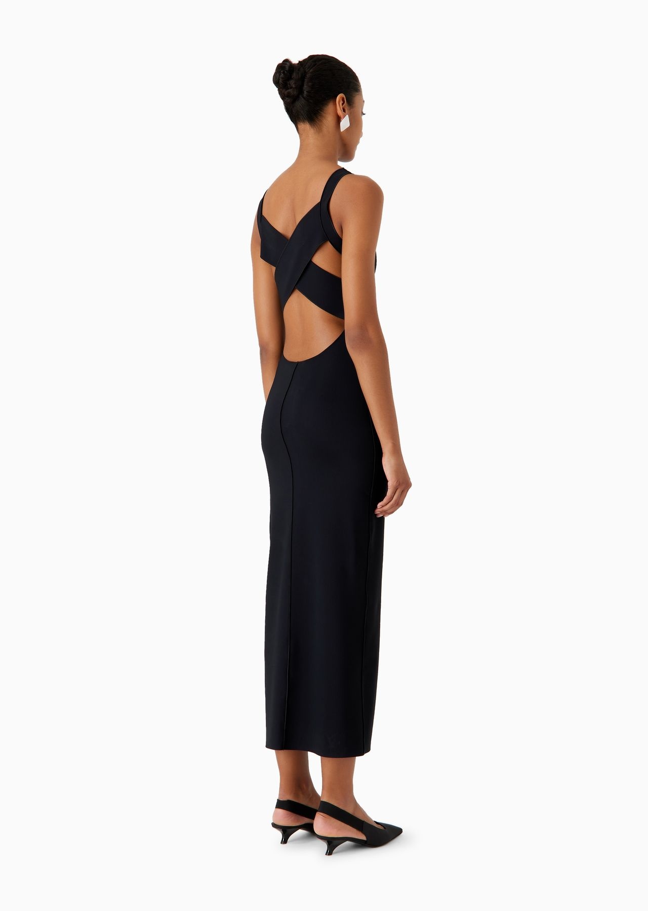 Scuba-jersey long sheath dress - 3