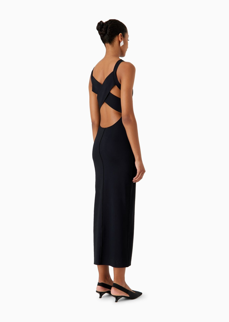 Scuba-jersey long sheath dress 3