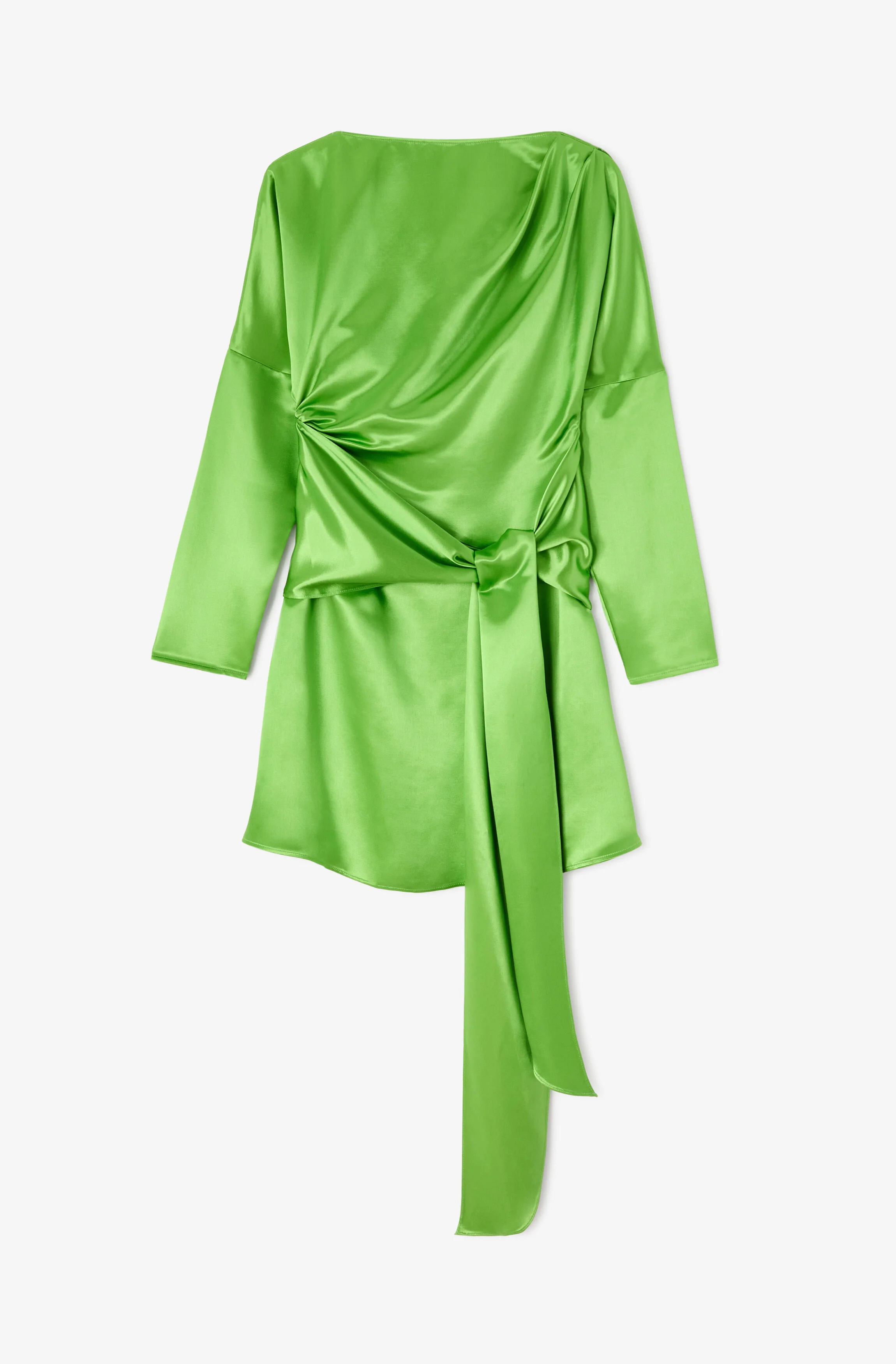 DRESS IN GREEN SATIN - 1