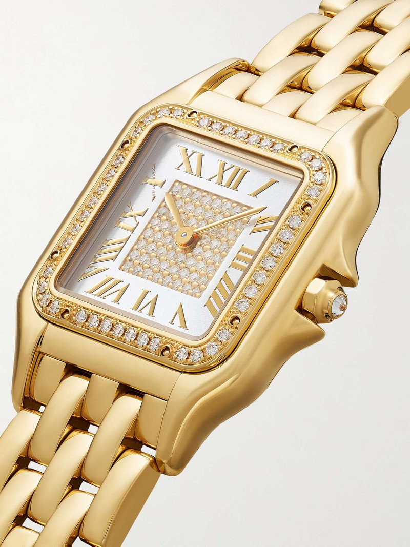 Panthère de Cartier medium 27mm 18-karat gold diamond watch White 3