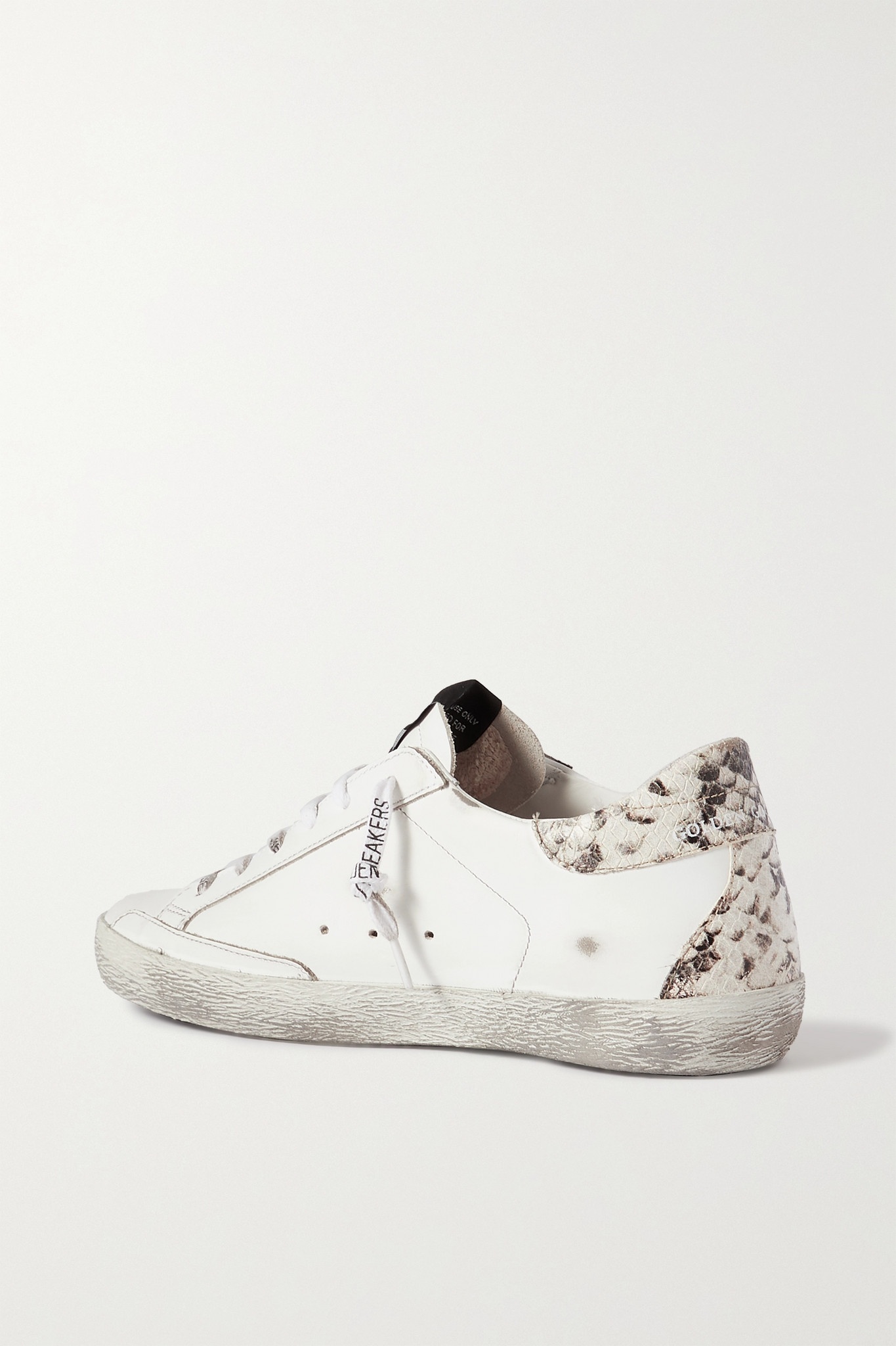 Superstar distressed glittered leopard-print leather sneakers - 3