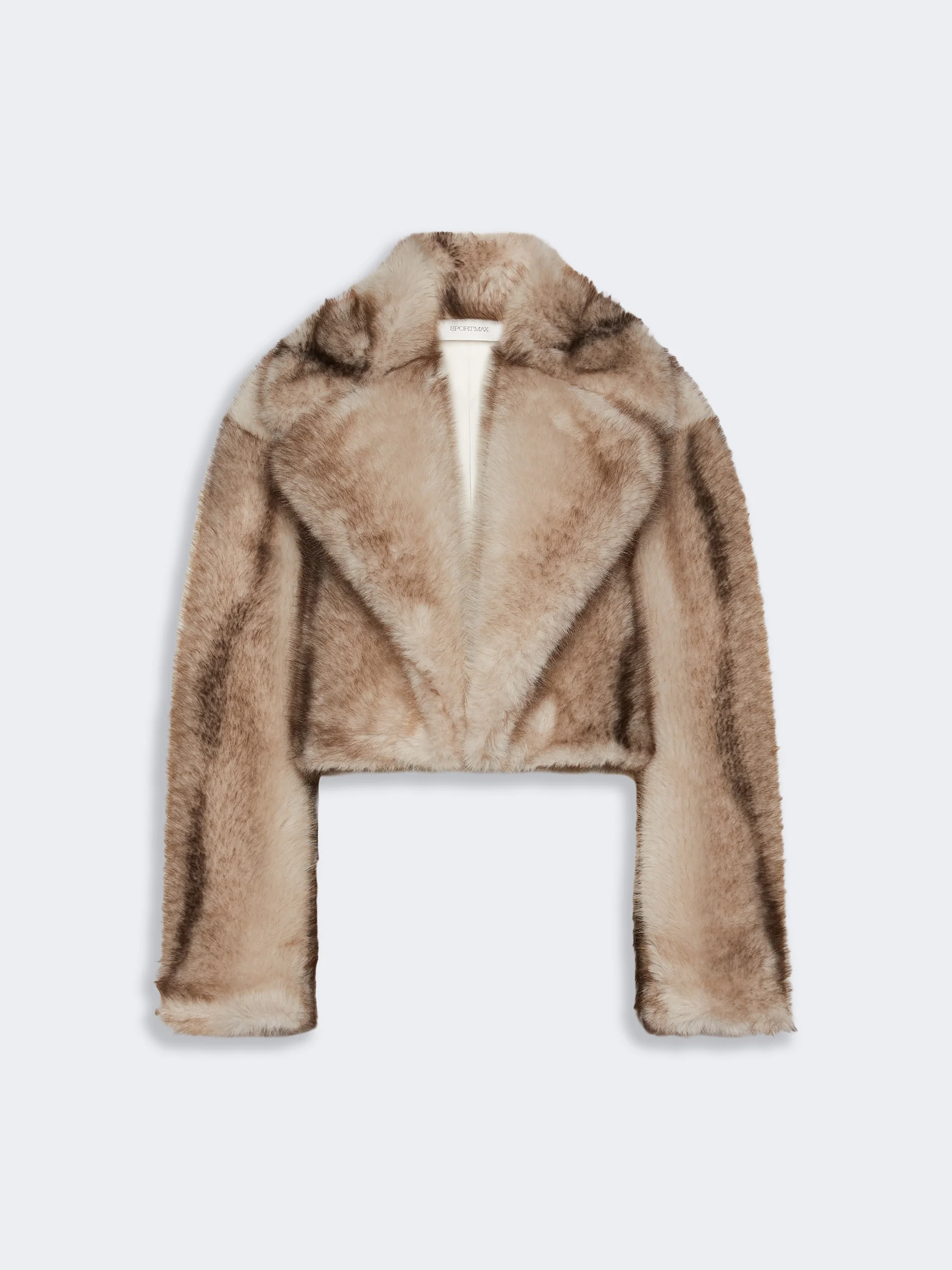 QUANTUM Short furry jersey jacket - MUD - 1
