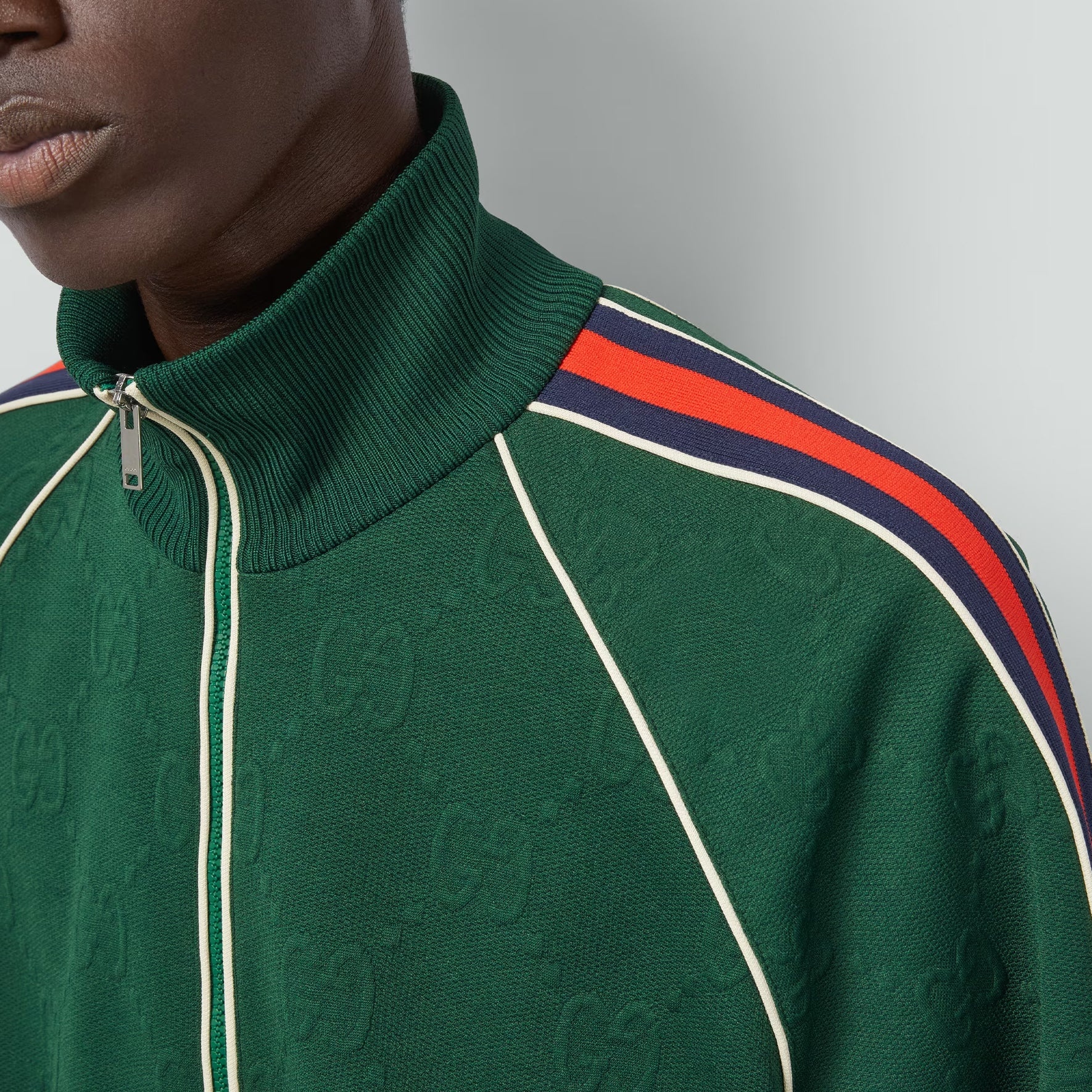 Gucci GG Jacquard Jersey Zip Jacket 'Green' 662270-XJDE9-3754 - 5