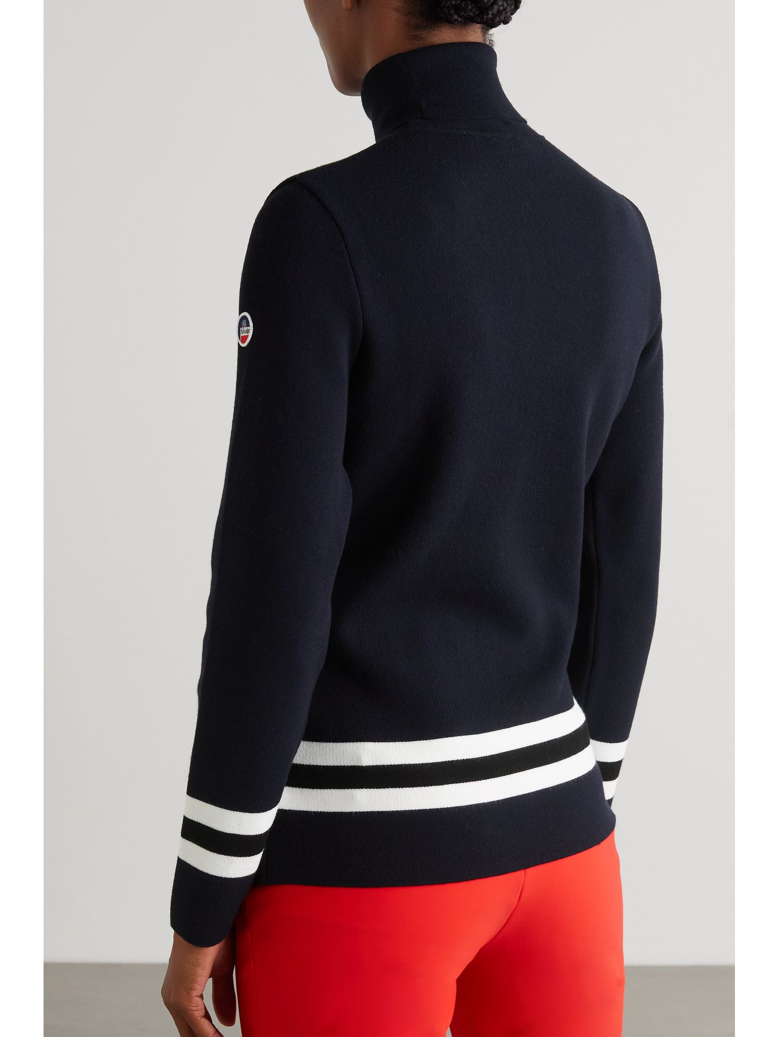Judith striped knitted turtleneck sweater Navy - 3