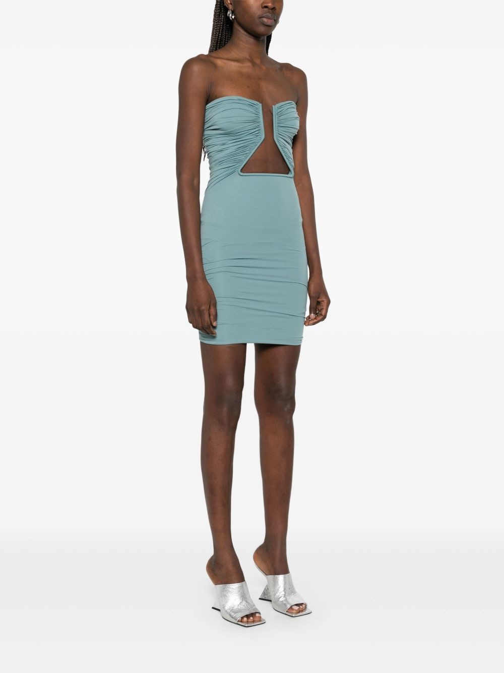 prong-detail jersey mini dress - 3