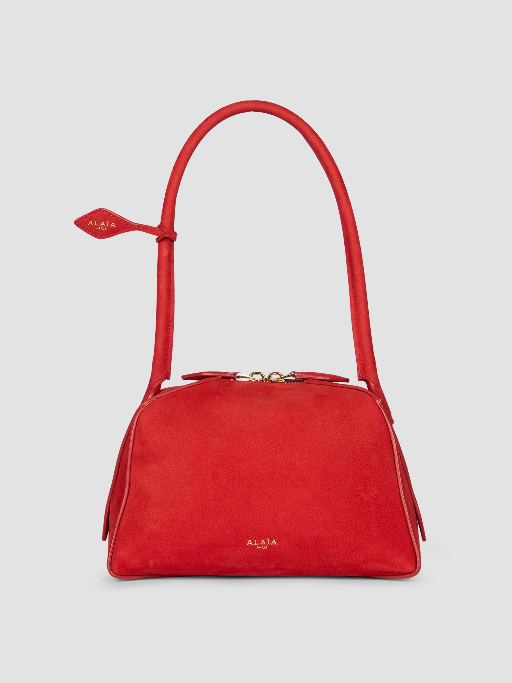 Women's Le Bouledogue Small Nubuck Bowling Bag - Red - 1