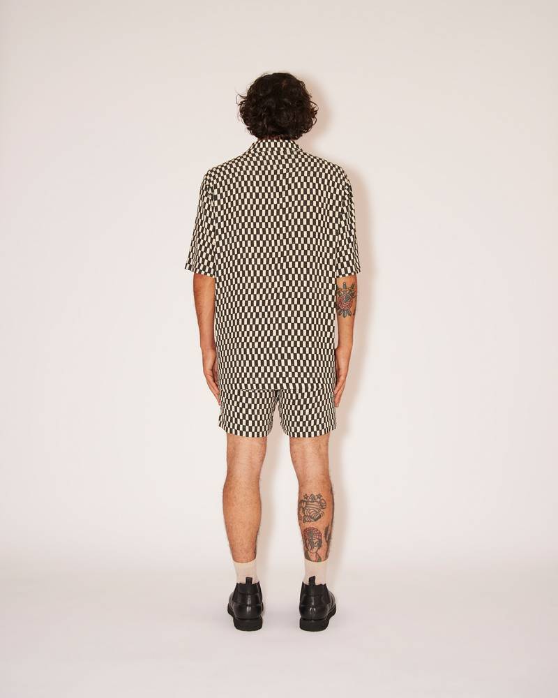 MAITHO - Cotton checkered shirt - Creme&black 4