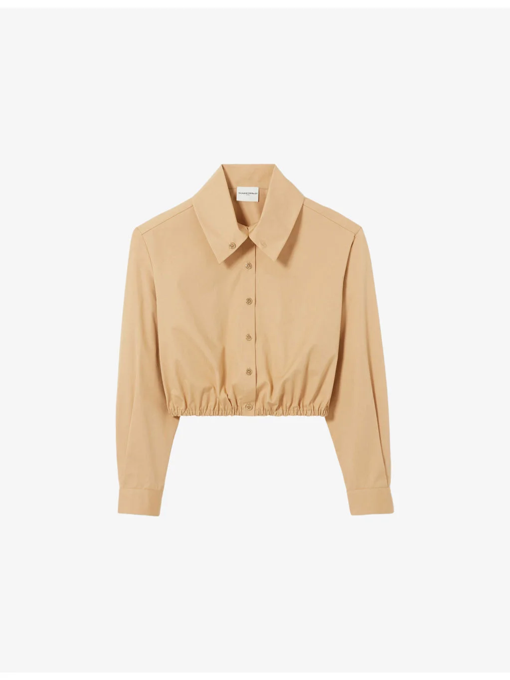 Long-Sleeved Cropped Cotton Shirt - 1