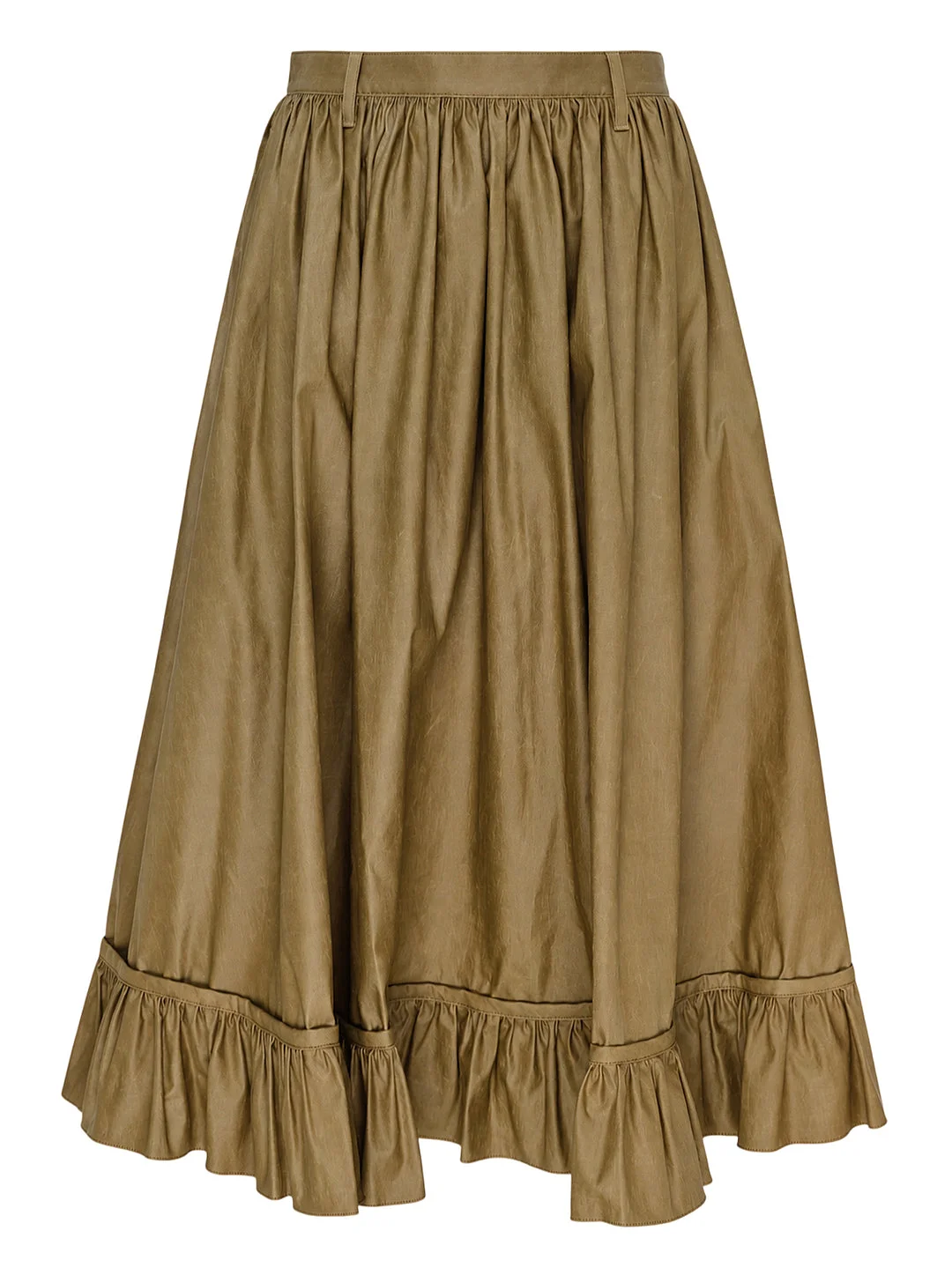 Coated Cotton Trench Skirt - 1