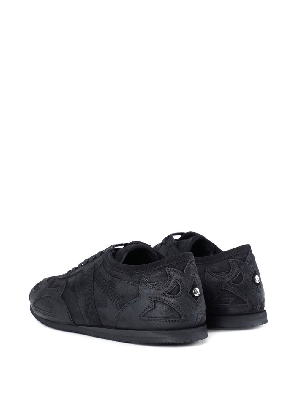leather flame-pattern sneakers - 4
