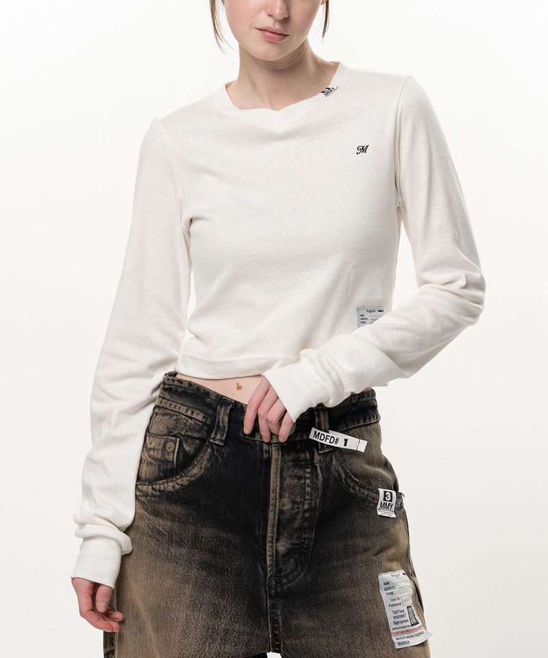 V-Neck Cropped Long Sleeve T-Shirt 8