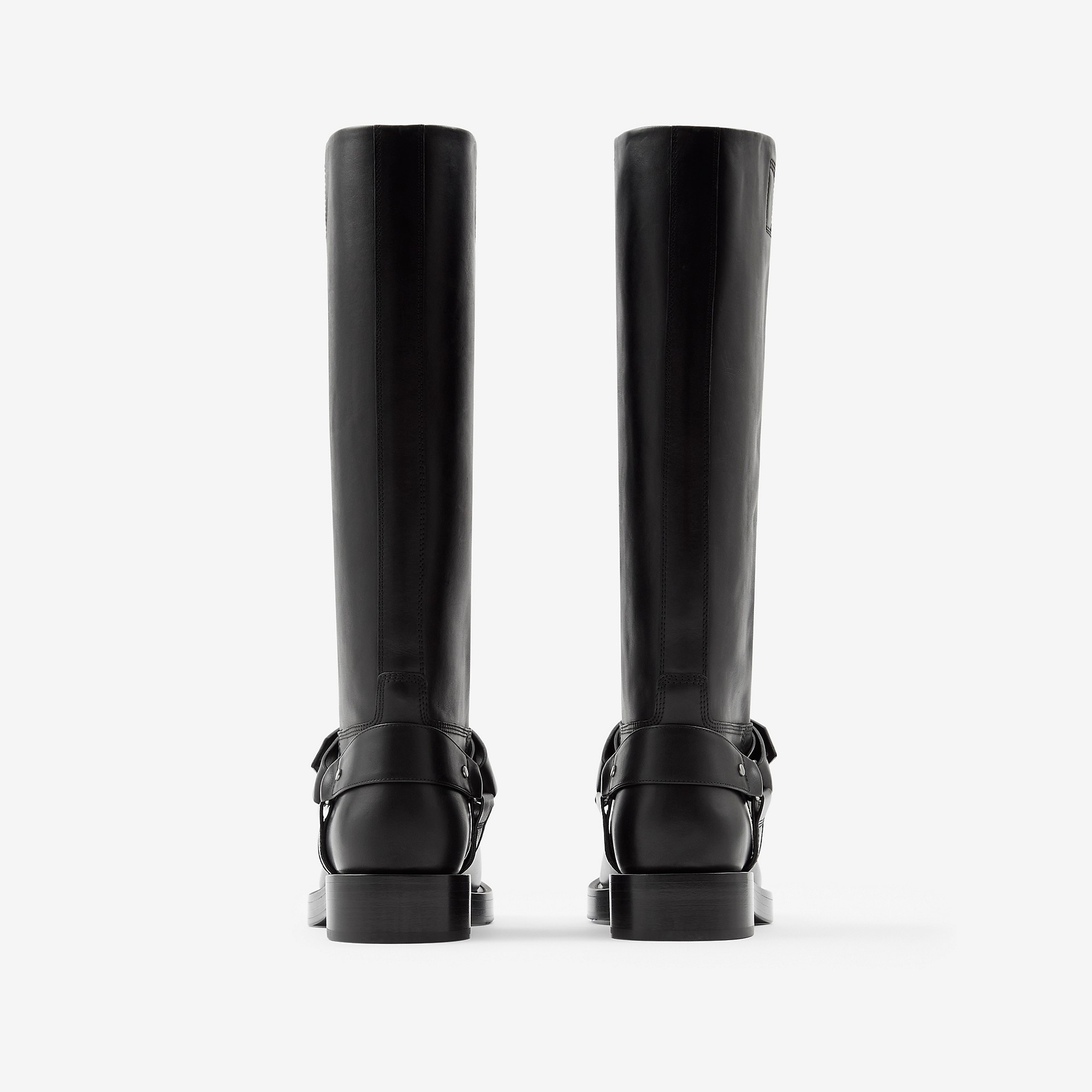 Leather Saddle High Boots - 4