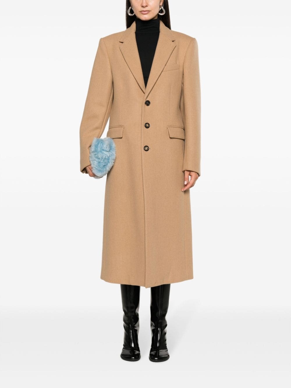 single-breasted wool coat - 2