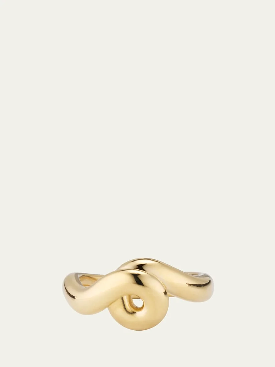 9K Yellow Gold Jumbo Wave Ring - 1