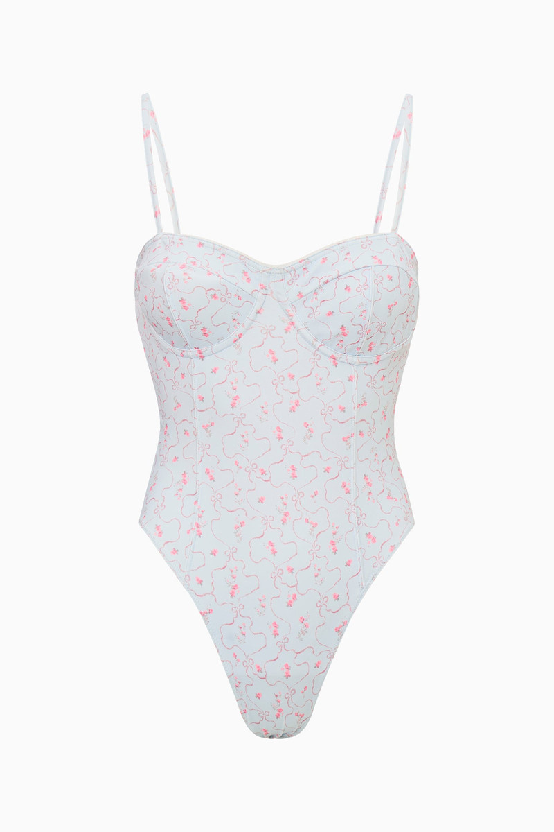 Mina Blue Floral One-Piece Swimsuit 1