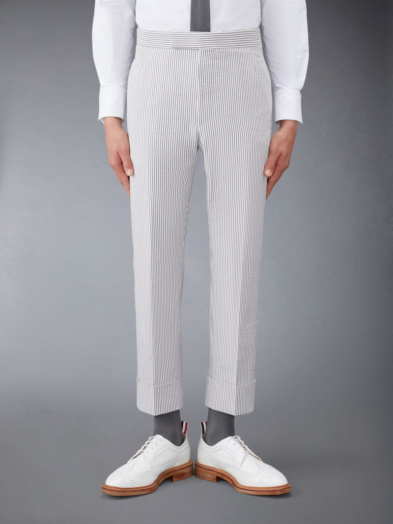 CLASSIC BACKSTRAP TROUSER WITH HALF LINING IN SEERSUCKER 1