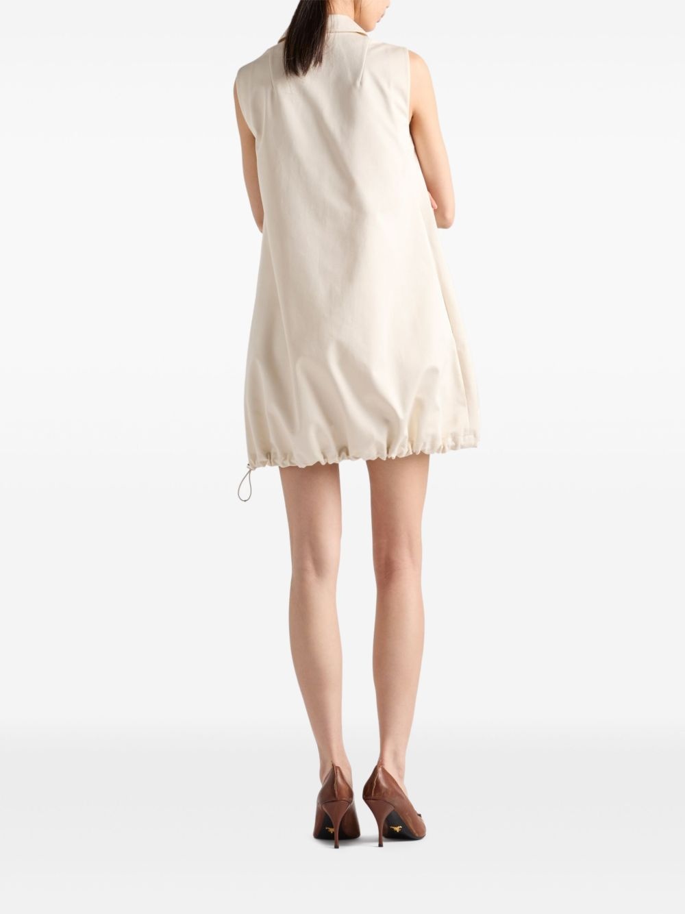 half-zip drawstring-hem mini dress - 3