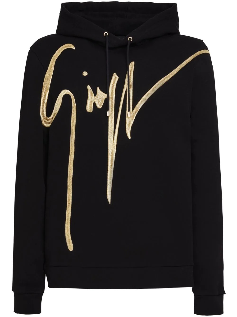 embroidered-logo cotton hoodie - 1