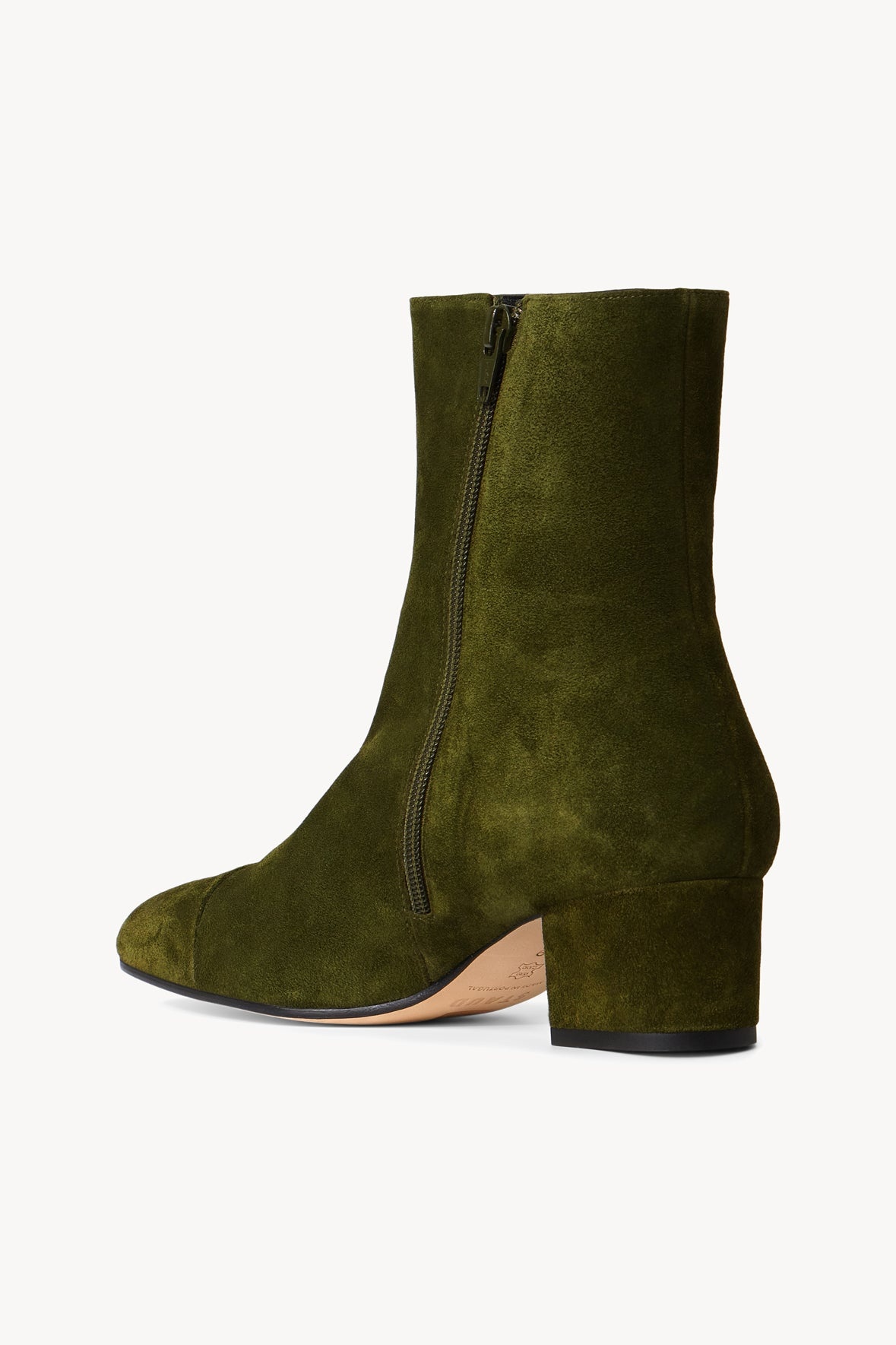 STAUD AIMEE SHORT BOOT OLIVE SUEDE - 4