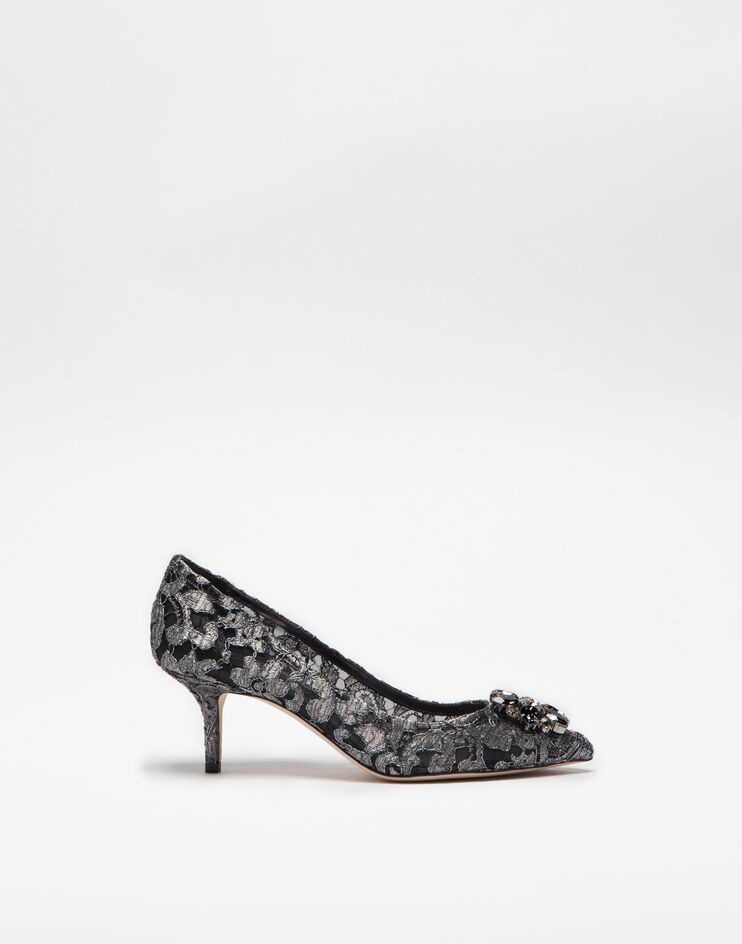 Pump in Taormina lurex lace with crystals - 1