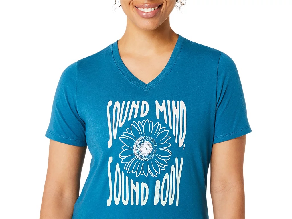WOMEN'S SUNFLOWER SLOGAN V-NECK - 5