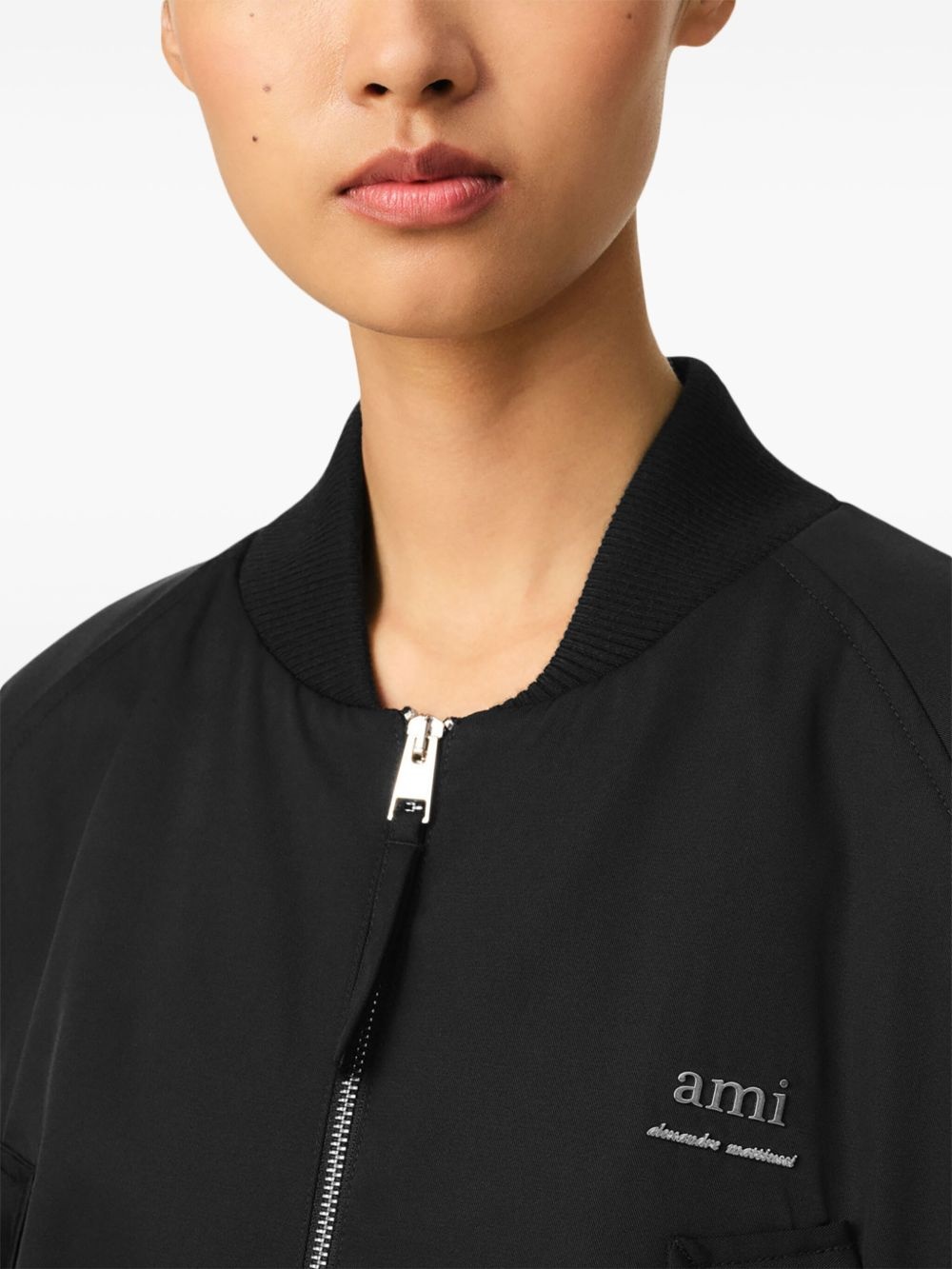 logo-lettering bomber jacket - 5