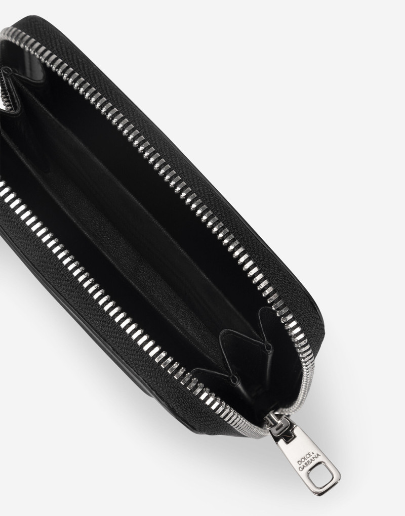 Dolce & Gabbana Small zip-around wallet in calfskin with raised logo outlook