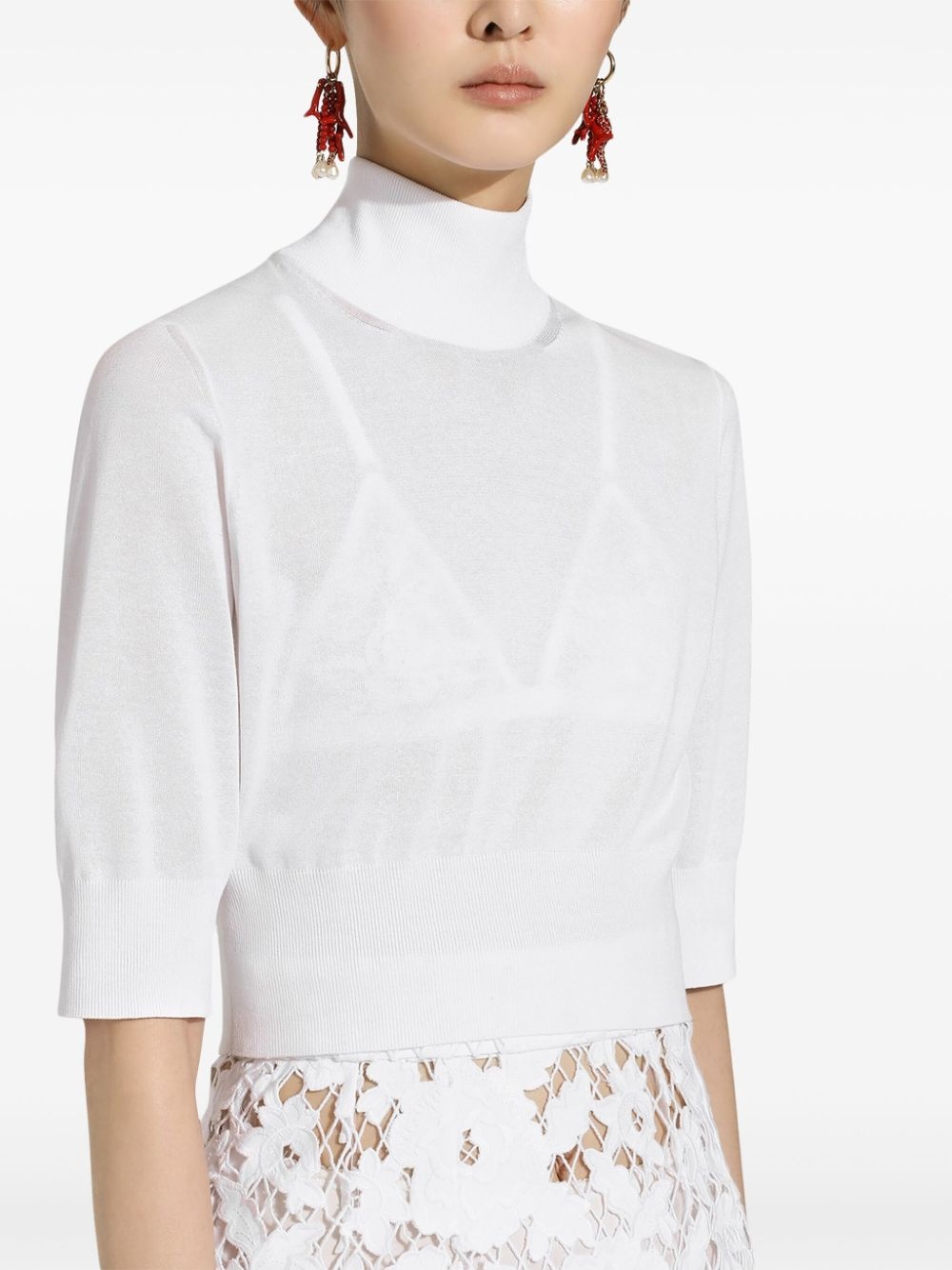 Cropped turtle-neck sweater - 5