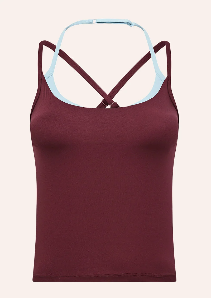 LUMINA TANK IN BURGUNDY & SKY BLUE - 1