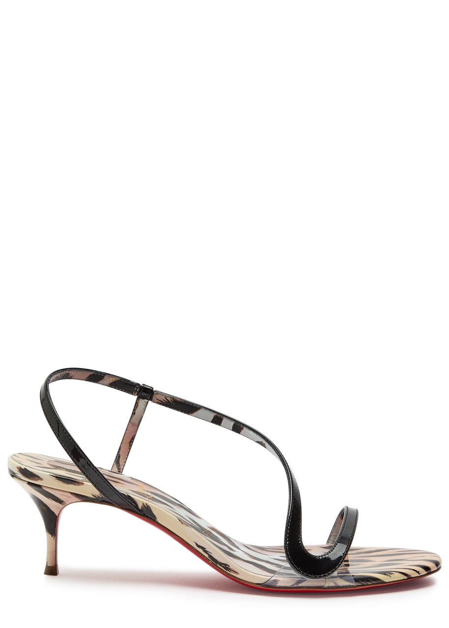 Christian Louboutin Rosalie 55 Cheetah-print Patent Leather Sandals - 1