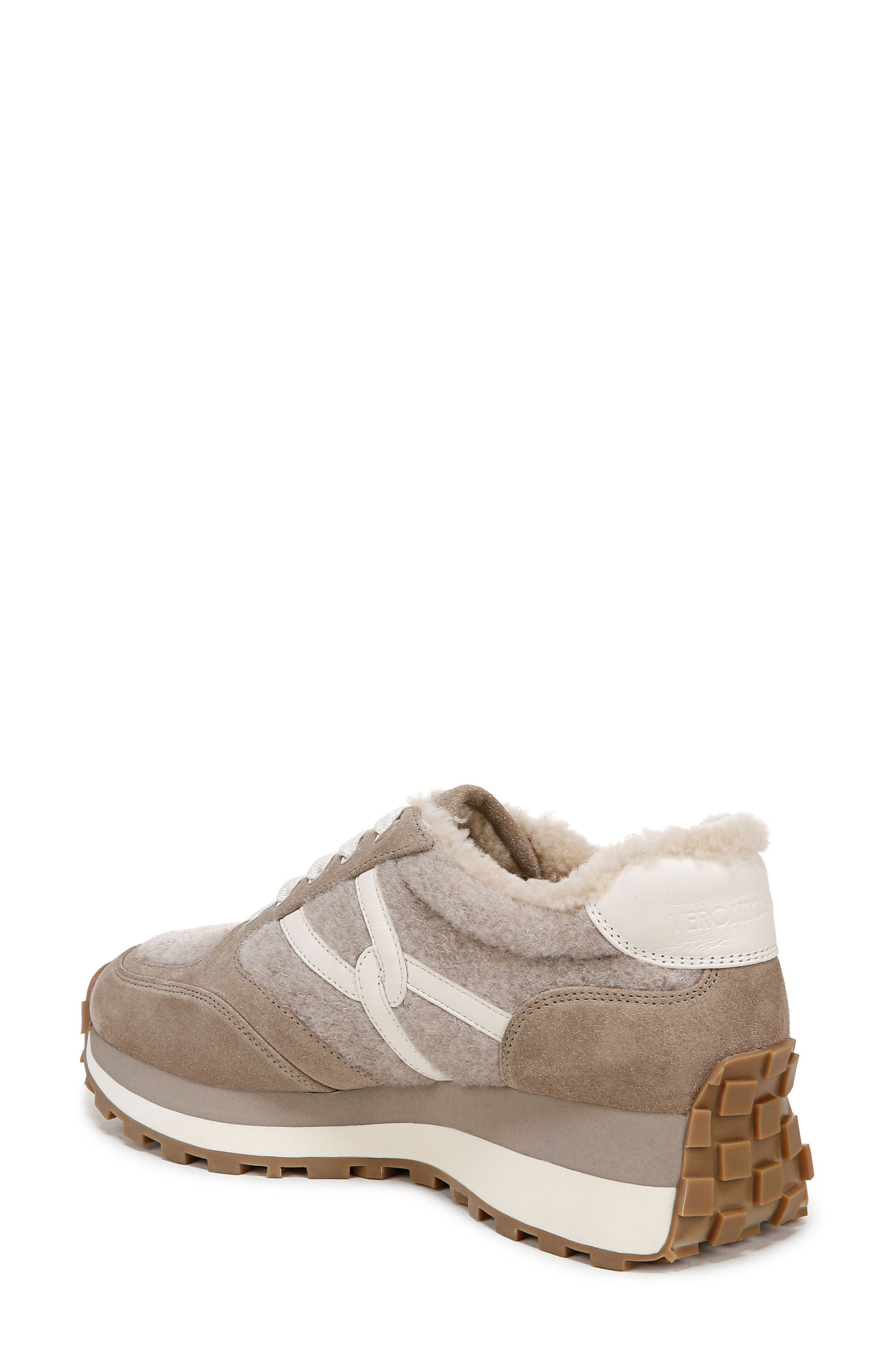 Veronica Beard Valentina Genuine Shearling Lined Sneaker in Cobblestone at Nordstrom - 2