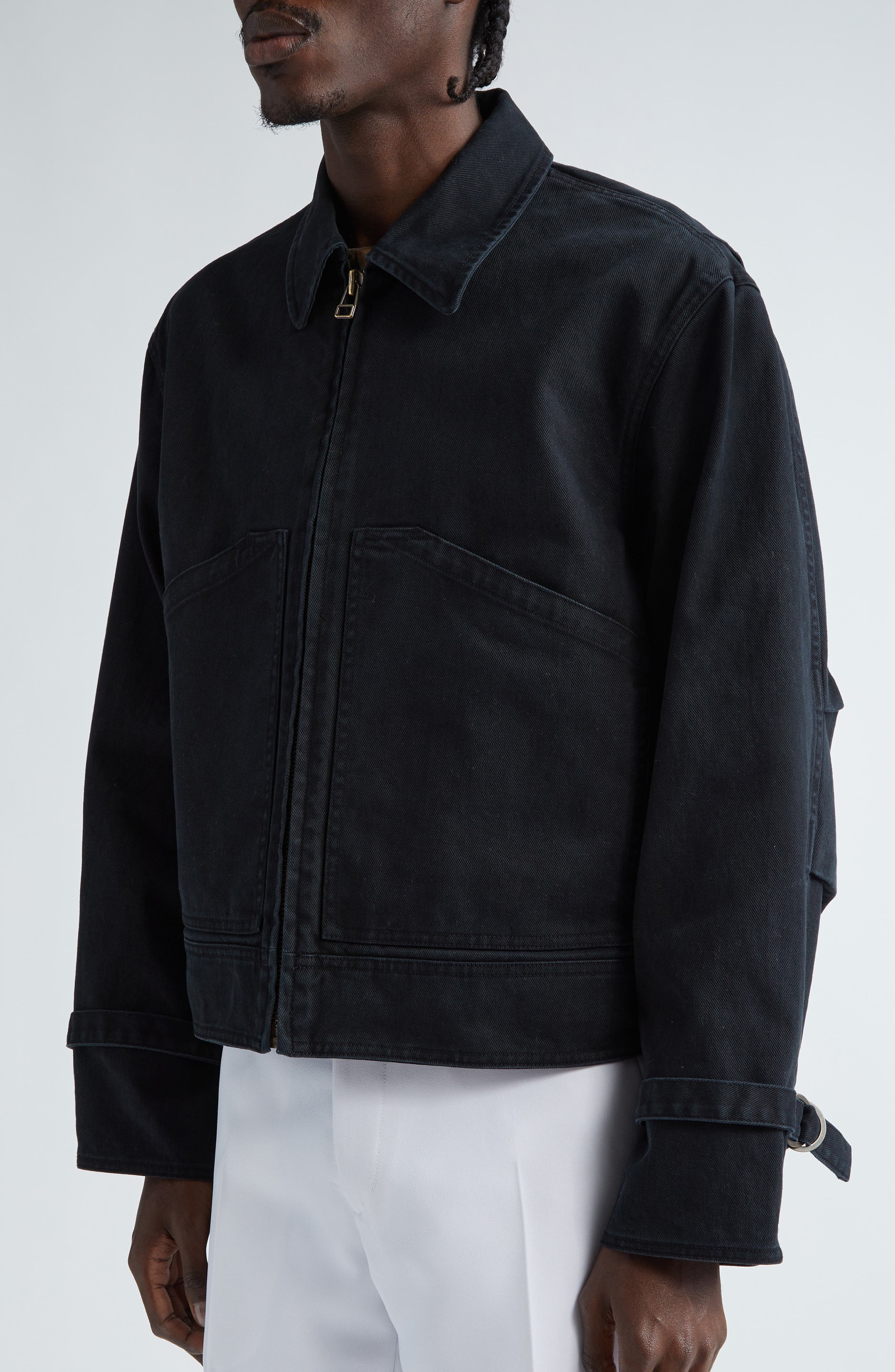 STOCKHOLM SURFBOARD CLUB Cotton Twill Work Jacket in Black at Nordstrom - 6