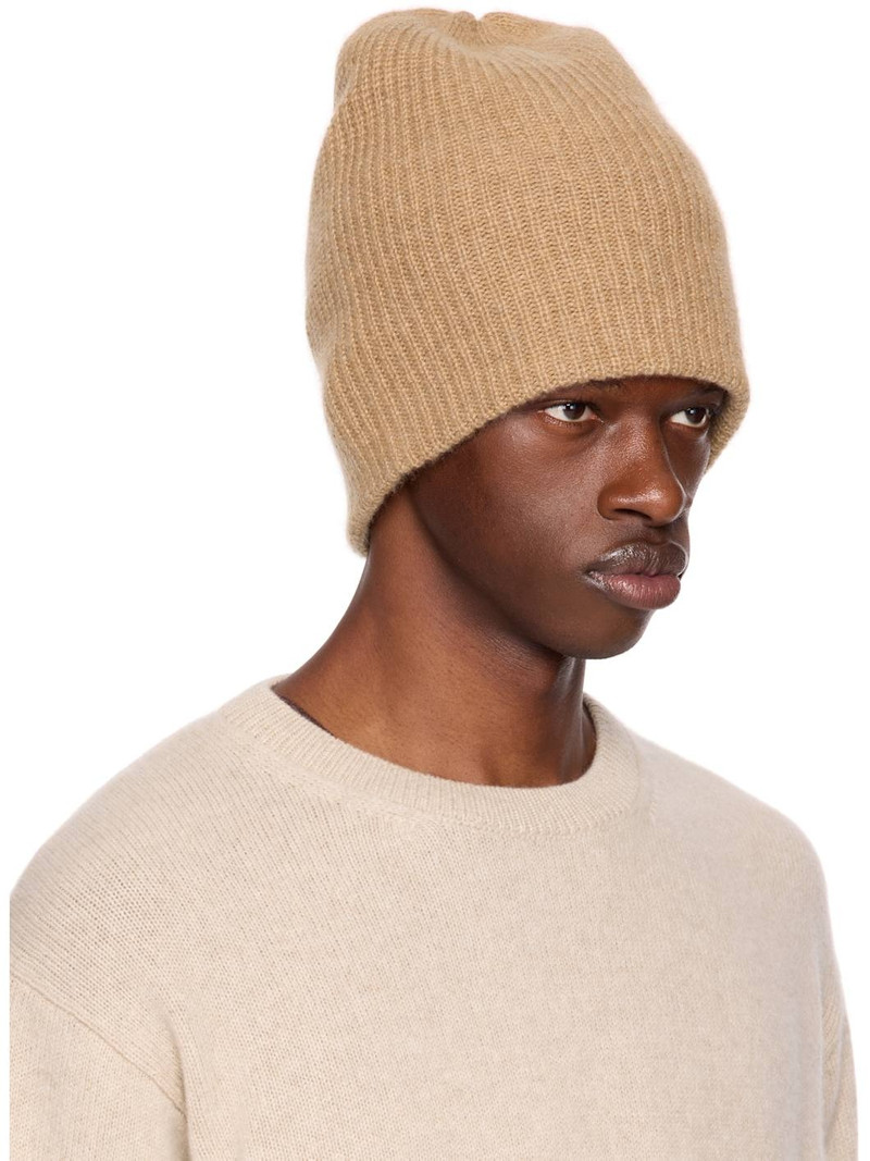 The Elder Statesman Beige Watchman Beanie outlook