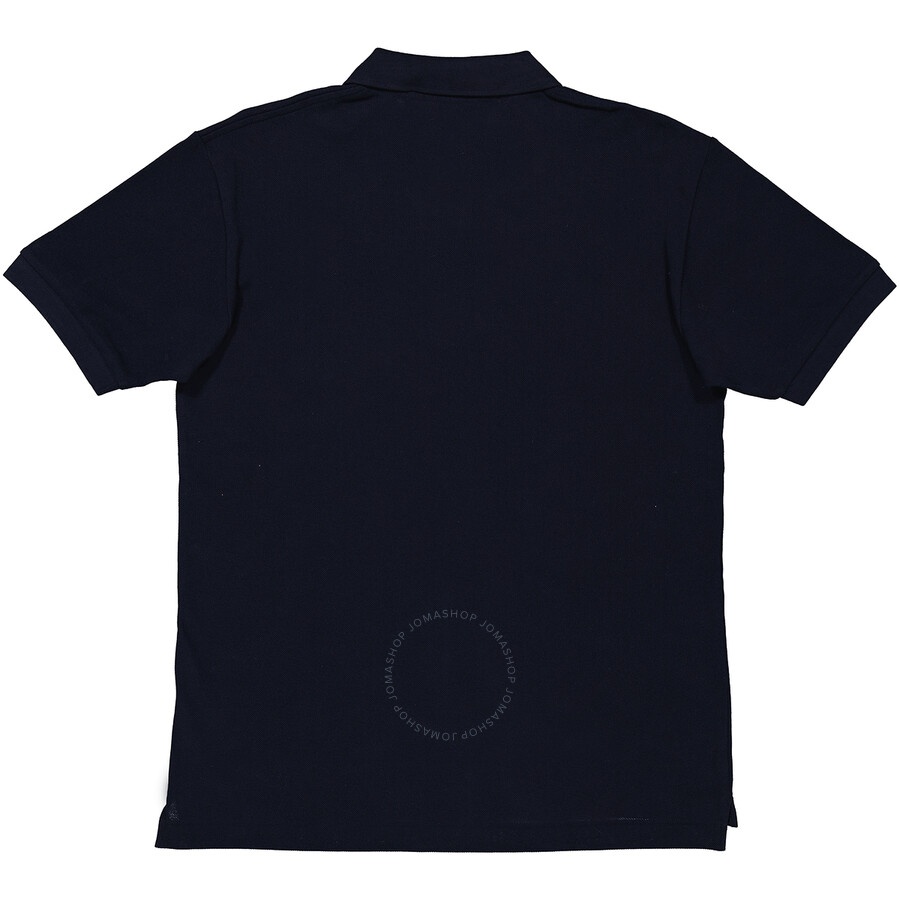 Comme Des Garcons Embroidered Red Heart Polo Shirt In Navy - 2