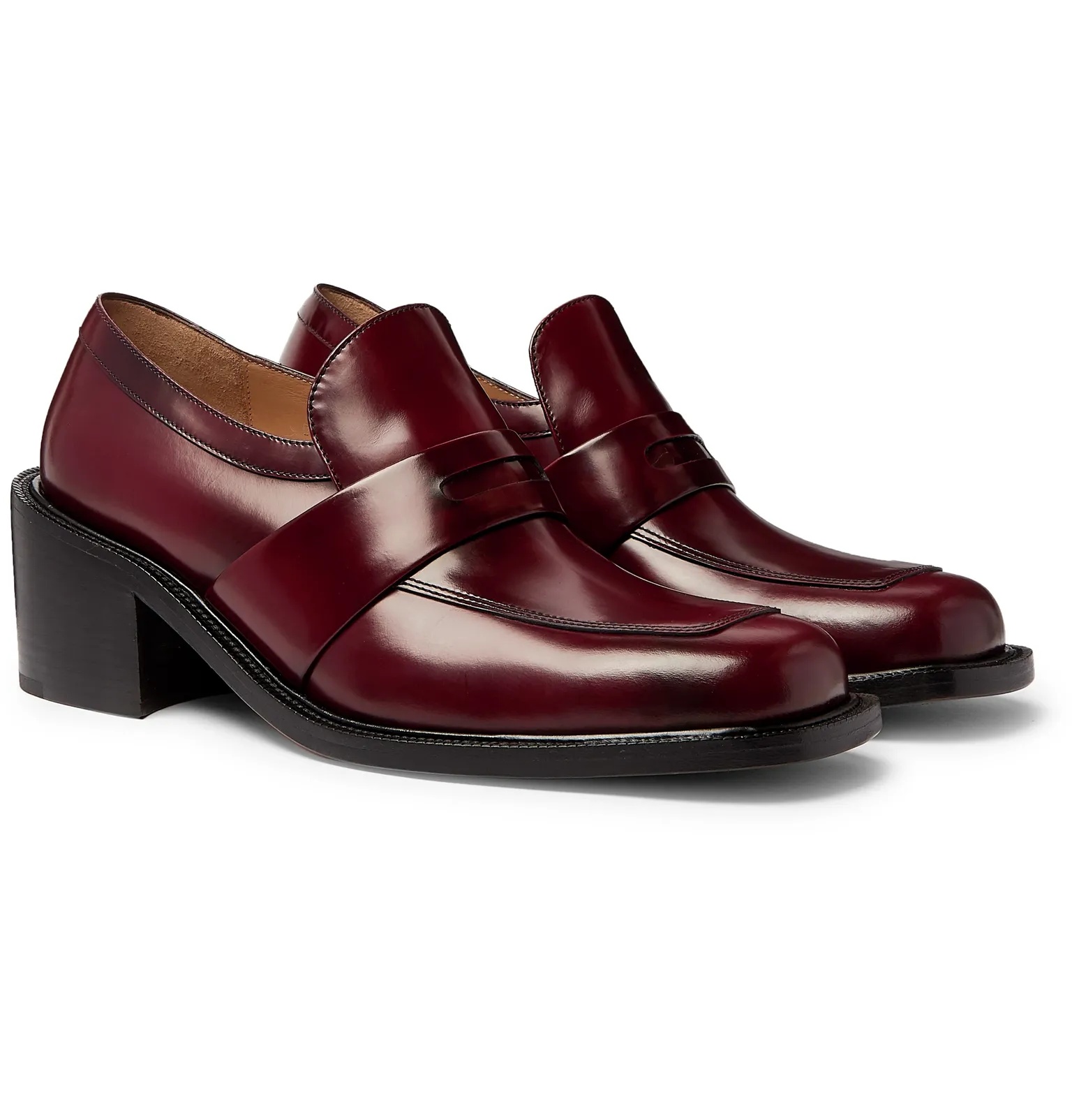 Polished-Leather Penny Loafers - 2