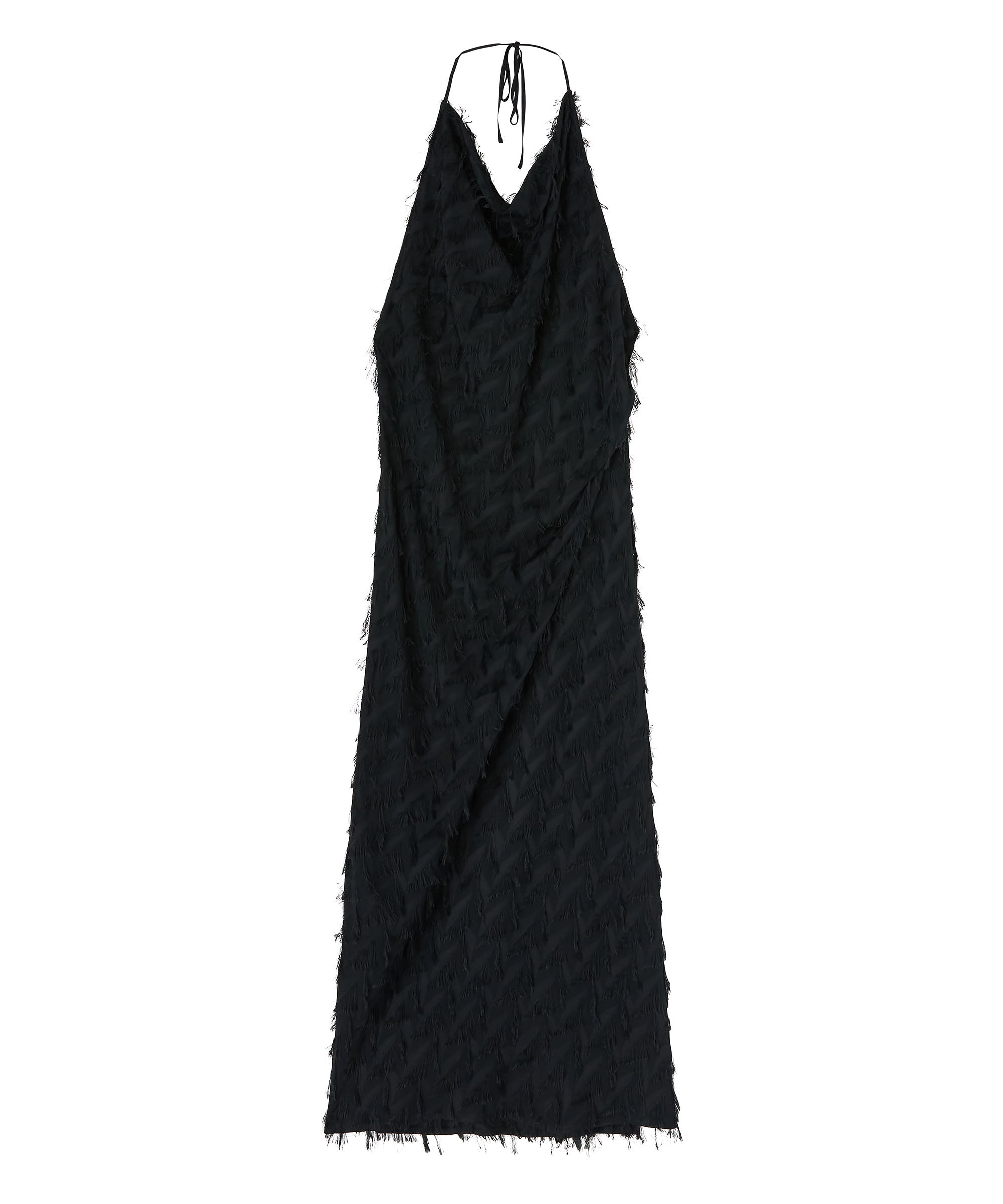 Viscose fil coupè fluid fabric long slip dress - 1