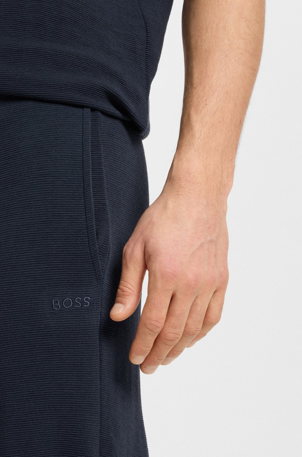 STRETCH-JERSEY PAJAMA SHORTS WITH EMBROIDERED LOGO - 5