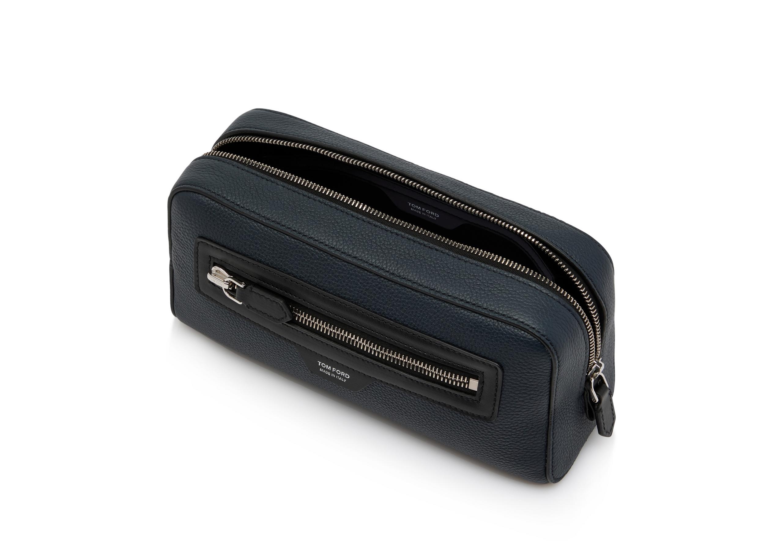 GRAIN LEATHER SMART TOILETRY BAG - 4