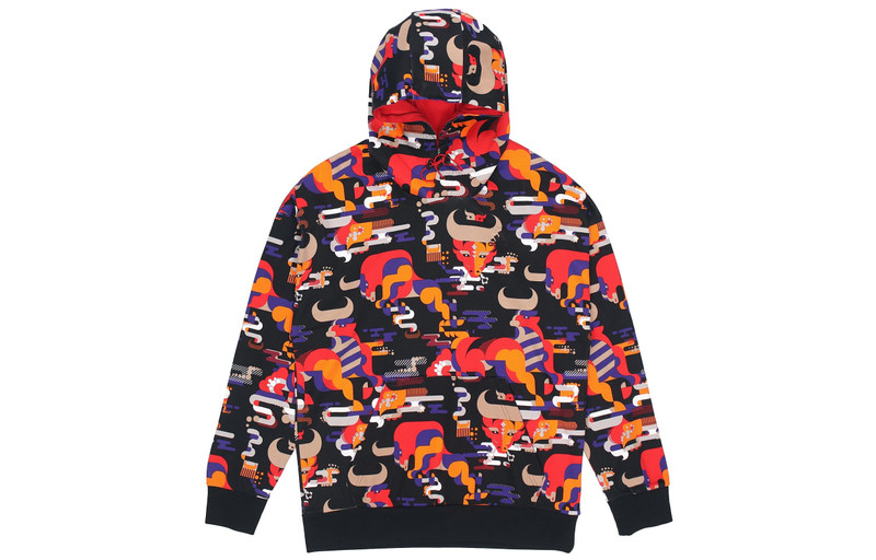 adidas Men's adidas Cny Gfx Hs Aop New Year's Edition Printing Pattern Sports Red GQ8838 outlook