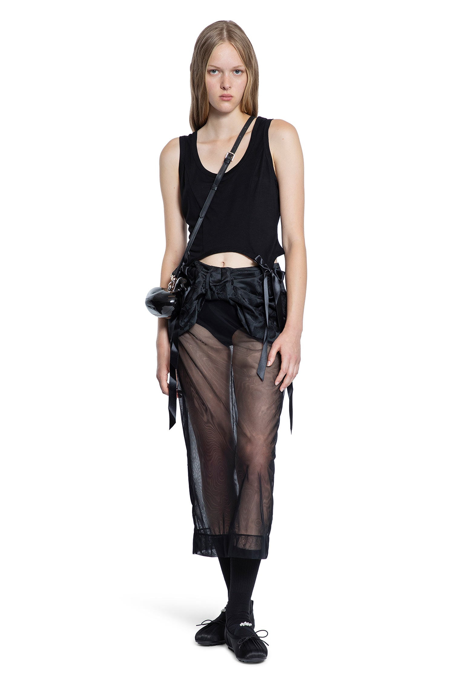Sheer-Brocade-Bow-Waist-Pencil-Skirt - 6