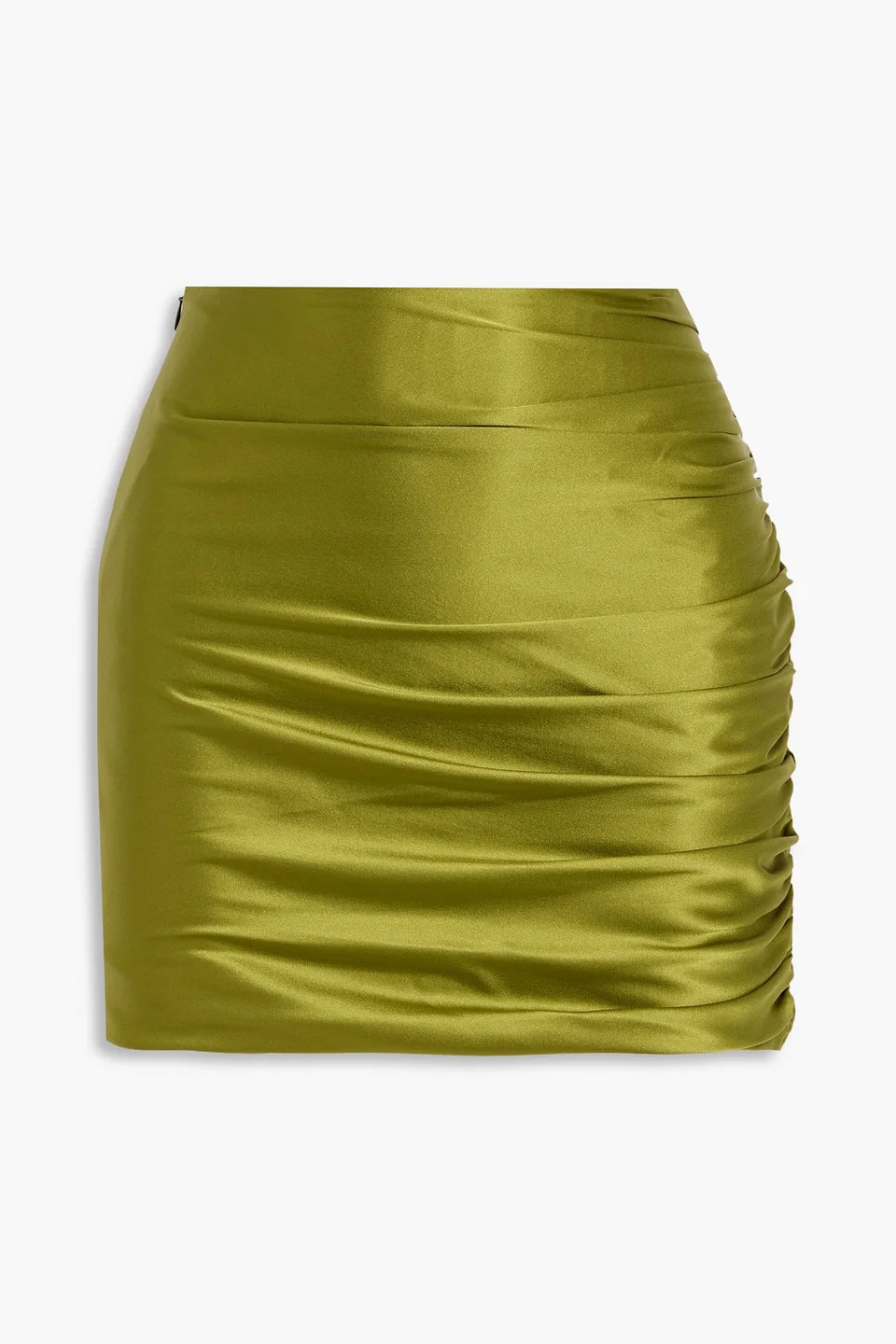Ruched silk-satin mini skirt - 1
