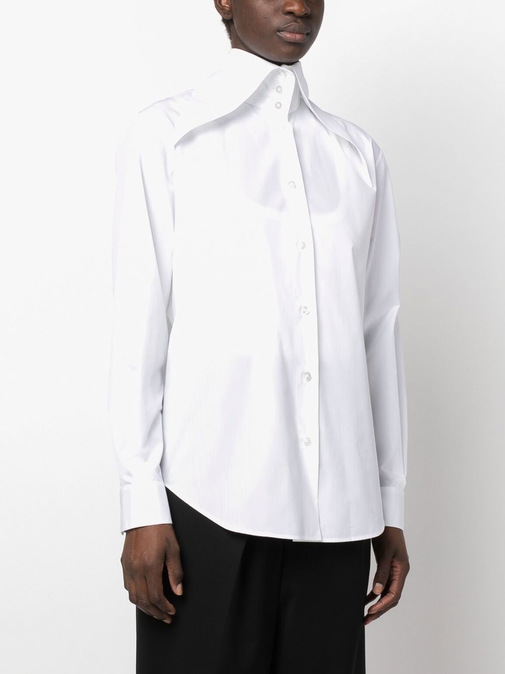 pointed-collar long-sleeve shirt - 3