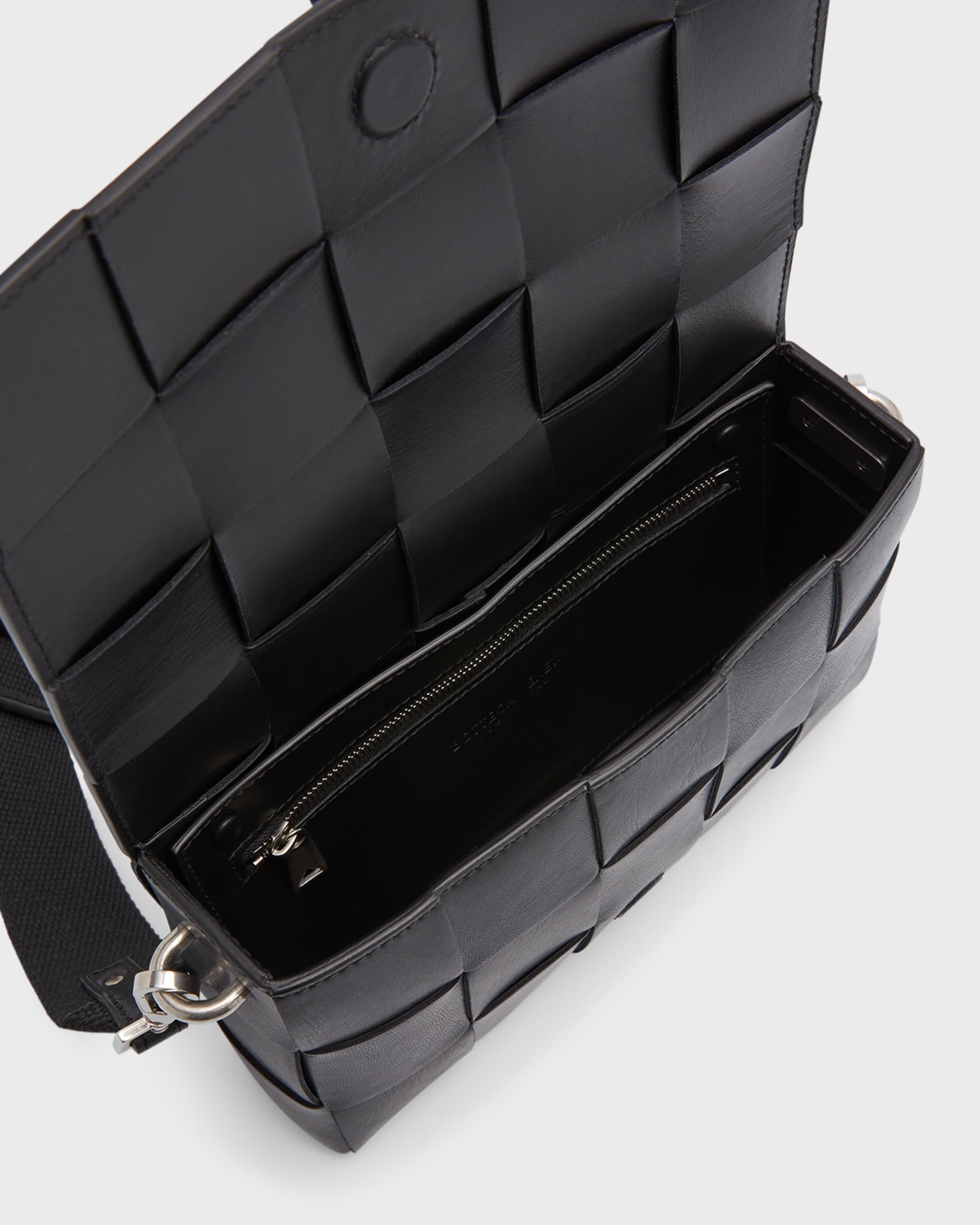 Men's Cassette Intreccio Leather Crossbody Bag - 3