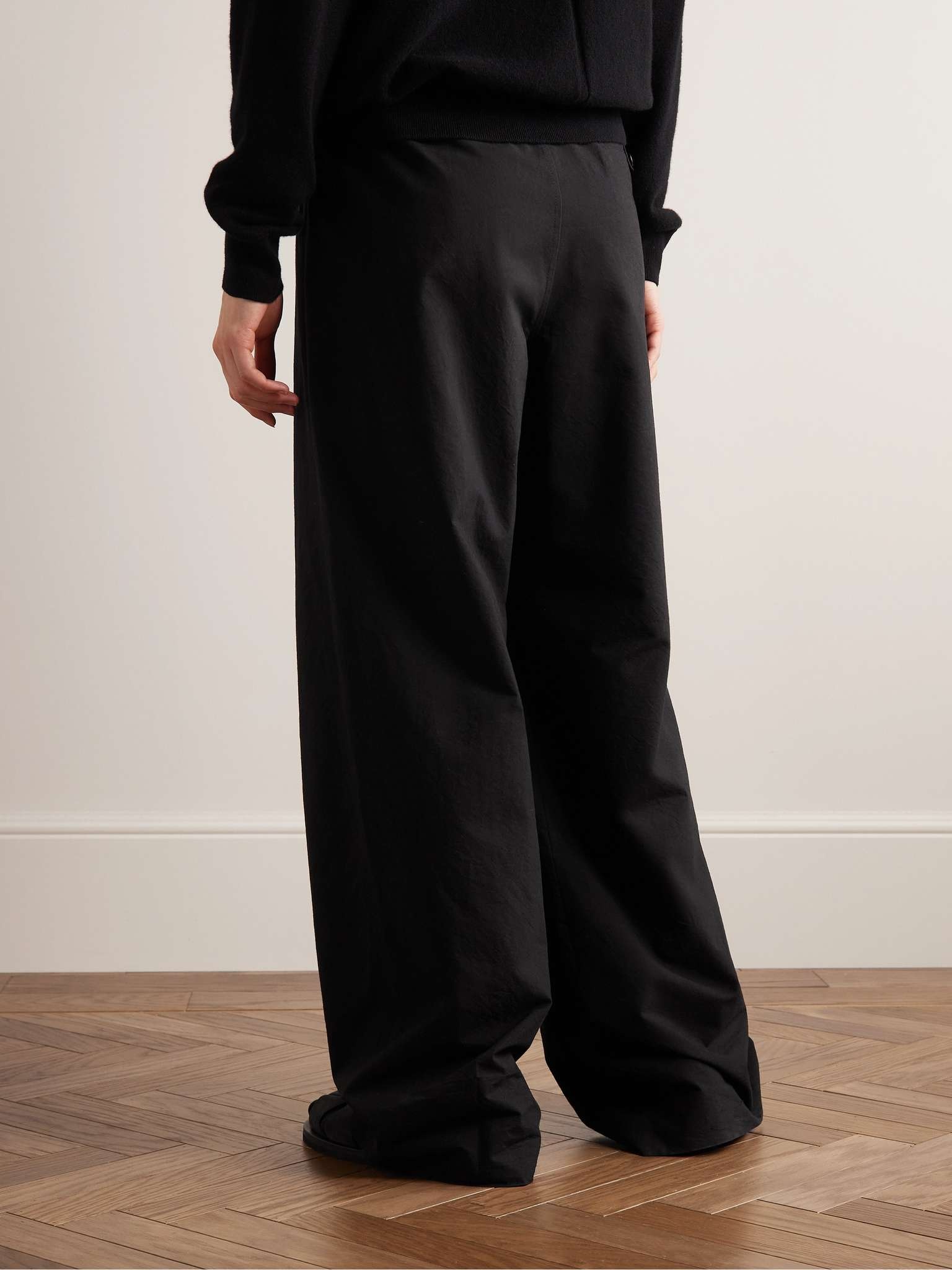 Berto Wide-Leg Pleated Cashmere-Blend Trousers